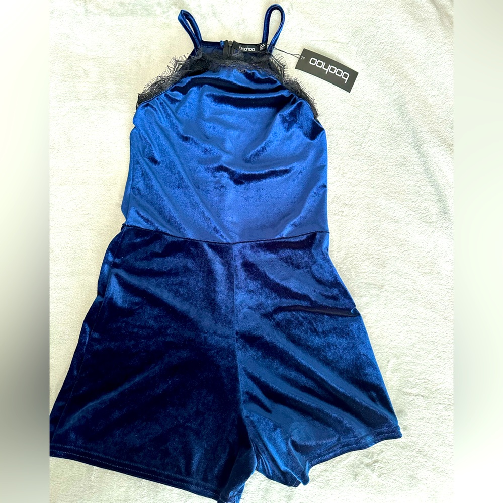 BOOHOO Velvet style romper